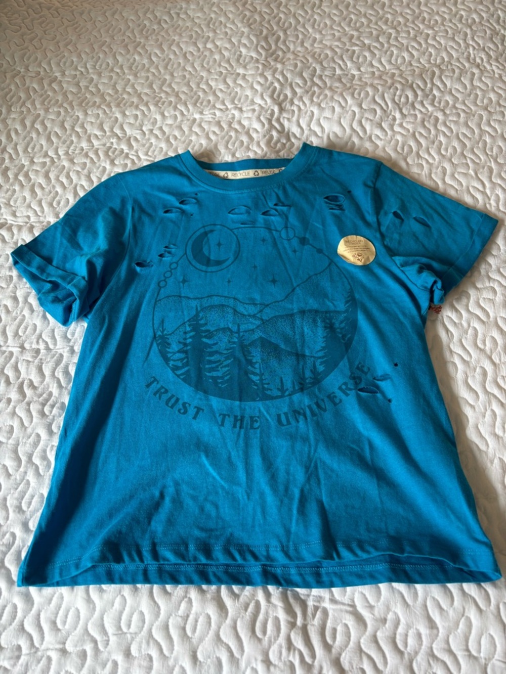 Trust The Universe Blue Graphic Kids Tee